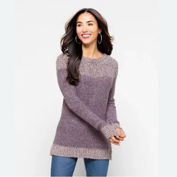 Fate Size S Clairina Textured Purple Sweater, Colorblock, Gently Used Condition - Picture 1 of 11